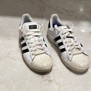 Adidas White and Black Shell Toe Sneakers